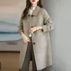 Misto lana da donna Cappotti di lana da donna Giacche Cardigan in lana con risvolto Cappotto lungo per donna Ins Cappotto casual Streetwear 231026