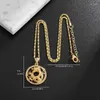 Pendant Necklaces Classic Chinese Style Zircon Golden Dragon Mascot Lucky Necklace For Men Vintage Copper Women Amulet Jewelry