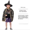 Barn Halloween Witch Cape Robe med spetsig hattrollspel Masquerade Christmas Performance 230920