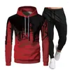 Męskie dresy 2023 Trend mody Mężczyźni Sportswear Hoodie 3D Digital Printing Design SWEATER PULLOVER Casual Osobowość Dwuczęściowy zestaw