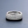 Anneaux de cluster Zircon autrichien Bague de mode Micro pavé cubique doigt carré pour femmes Bague Anel Anello Halka Prsten Ringen