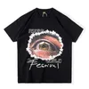 Men Cotton T Shirt Apparel Funny Big Eye Printed krótki rękaw Czarne białe koszulki męskie damskie koszulka Hip Hop Rozmiar S-XL 24 STIL217C