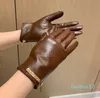 Casual Side Zipper Sheepskin Gloves Designer High End Mittens Plus Winter Leather Gloves Lambskin Mitten