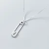 Hängen MloveAcc Delicate 925 Sterling Silver Drop Charm Dainty Paper Clip Small CZ Stone Necklace Safety Pin for Women Girls