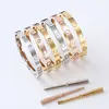 Designer parafuso pulseira moda jóias pulseira rosa ouro sier titânio aço diamante pulseiras de unhas para homens mulheres 17 18 19 21 22 tamanho