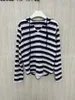 Women's T Shirts 2023SS Summer Autumn Women Striped Hooded High Quality T-Shirt Lady Chic Tank Tops Tee 2 Color Tutu