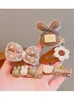 Hair Accessories 5 Pcs/Set Children Cute Brown Color Animal Bow Flower Ornament Clips Girls Acrylic Barrettes Hairpins Kids