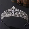 Baroque Luxury Geometric Bridal Tiaras Cubic Zirconia Crown Crystal Pageant Diadem Headband Wedding Hair Accessories 2110203118