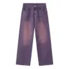 Мужские джинсы, мужские и женские винтажные цветные широкие брюки, прямая версия, свободные повседневные модные брюки в стиле ретро 231027