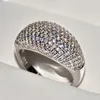 Bague unisexe à la mode pour hommes et femmes, plaqué or blanc jaune véritable 18 carats, anneau cubique glacé CZ, taille 6-10