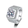 Partihandel Kvinnor 925 Sterling Silver Wedding Engagement 5.0ct Strålande Emerald Cut Moissanite Ring