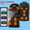 Heated Winter Electric Heating Vest Jacket Unisex Areas USB Infrared Sports Skiing Camp Bodywarmer Oversize M XL