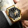 Wristwatches FNGEEN Luxury Mens Watches Stainless Steel Band Fashion Waterproof Quartz Watch For Man Calendar Male Clock Reloj Hombre S001 231027