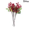 Decorative Flowers 10pcs Artificial Berries Simulation Lifelike Blueberry With Stems Blueberries For Wedding DIY Bridal Bouquet Home