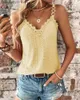 Women's Tanks Camis New Summer Girl Women Lace Splicing Hollow Out Crochet Camisole Tank Cotton Cami sleeveless Shirt Ladies Sexy Slim Vest Tops T231027