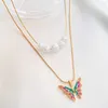 Anhänger Halsketten Legierung Schmetterlinge Form Halskette Modische Einzigartige All-Match-Kette Für Frauen Mädchen Schmuck Frau