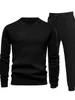 Trainingspakken voor heren Herfst Winter Mode Joggingpak Tweedelige set T-shirts met lange mouwen Tops en broeken Casual wafel Effen sportkleding