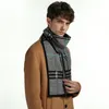 Scarves Luxury Brand Winter Plaid Cashmere Scarf for Men Warm Neck Scarfs Male Business Long Pashmina Christmas Gifts 231026