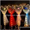 Party Decoration Led Bobo Balloon Flashing Light Heart Shaped Rose Flower Ball Transparent Valentines Day Gift Drop Delivery Dhcbj H Dhvhj