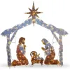 Decorações de Natal Tinsel Presépio Quente Branco Quintal Avião Pintura para Páscoa Natal Ao Ar Livre Quintal Jardim Decorações para Casa Decoração de Eventos 1027