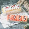 Gift Wrap 10PCS Clear Long Plastic Cake Box For Swiss Roll Portable Packaging Boxes Packaing Towel Storage Organizer