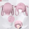 Catsuit kostümleri anime gecenin çağrısı yofukashi no uta nanakusa nazuna açık pembe cosplay ısıya dayanıklı perucas sentetik saç + peruk kapağı