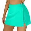 Mulheres Swimwear Swim Saias Mulheres Split Swimsuit Saia Construída em Shorts Cintura Alta Banheira Bottoms para Long