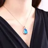 Kolye Kolyeler Modaya uygun Chokers Kolye Gül Altın / Gümüş Renk Mavi Kristal Waterdrop Basit Parti Takı Kadın Hediye Drop