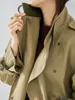 معاطف الخندق للسيدات معطف عالي الجودة للنساء 2023 فيرلينا بو حزام الجلود مزينة جيوب طويلة الأكمام