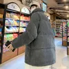 Parkas pour hommes en velours côtelé pour hommes, ample, col montant, rembourré en coton, vestes chaudes d'hiver, poches zippées, Ulzzang pour hommes, manteaux confortables, rétro coréen 231026