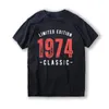 メンズTシャツドロップコットン1974言葉印刷男性シーアートビッグサイズユニセックスTシャツoネッククールTシャツティートップbctee