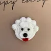 Conjunto de brincos de colar clipe de cabelo de cachorro feito à mão em crochê cor personalizável acessórios para presente de aniversário