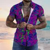 Camicie casual da uomo Camicia estiva Stampe grafiche hawaiane Foglie Couverture YDaily Vacanze Maniche corte Abbottonatura Stampa Abbigliamento