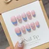 False Nails Handmade Press On French Wearable Fake Design Short Glitter Reusable Full Cover Artificial Manicuree Tips Art