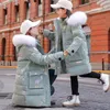 Down Coat 30 C Winter warm cotton Jacket Girls faux fur Waterproof Hooded clothes Child Outerwear Clothing Parka Snowsuit 516Y 231026