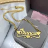 Pendant Necklaces Custom Name Necklace with Heart Personalized Cuban Chain Necklace for Girl Custom Stainless Steel Gold Necklae For Women Gift 231026