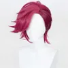 Catsuit Costumes Game LOL Arcane Vi Cosplay Wig VI 30cm Deep Rose Short Heat Resistant Synthetic Hair Woman and Man Role Play Wigs