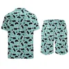 Men's Tracksuits Dog Print Beachwear Men Sets Border Collie Casual Shirt Set Summer Custom Shorts Two-piece Hawaii Suit Large Size