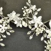 Fermagli per capelli Fasce per fiori color oro rosa/oro/argento Accessori per gioielli con perle nuziali Ornamento decorativo per testa da sposa in cristallo