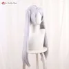 Catsuit Kostuums Anime op de Begrafenis Frieren Cosplay 65 cm Lange Sier Witte Pruiken Hittebestendig Synthetisch Haar + Pruik cap