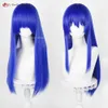 Costumes Catsuit Anime la vie désastreuse de Saiki K Teruhashi Kokomi Cosplay 60 cm cheveux raides bleus résistant à la chaleur + bonnet de perruque