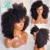 Syntetyczne peruki 13x4 koronkowe czołowe włosy dla czarnych kobiet wstępnie wyrzucone z Baby Remy afro Kinky Curly Indian Closure Front 13x6 Peruka 231027