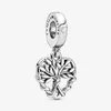 100% argento sterling 925 cuore albero genealogico ciondola i pendenti adatti al braccialetto europeo originale con ciondoli moda donna fidanzamento matrimonio Jew247m