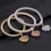 Charm Bracelets Zoshi 3pcsset Crystal Love Heart Charms gold gold alling elephant 펜던트 세트 파티 보석 231027