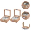 Watch Boxes 2pcs Display Box 2 Slot Wristwatch Jewelry Storage Case Organizer Holder Jewerly