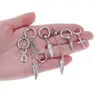 Dangle Earrings 20Pcs Korean Huggie Hoop Earring Stainless Steel Hinged Feather Drop Long Chain Pendant Jewelry