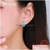 Hoop & Huggie Turquoise Elegant Earring Sier Luxury Charm Hoop Earrings For Women Wedding Jewelry Drop Delivery Jewelry Earri Dhgarden Otpjj