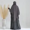 Ethnic Clothing Ramadan Abaya Khimar Set Jilbabs For Women Batwing Sleeves Dress Hijab Scarf Dubai Prayer Cothes Islam Muslim Eid Kaftan