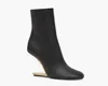 Winter Marke Erste Schuhe Damen Stiefeletten Weiß Schwarz Nude Kalbsleder Metall Keilförmige Absätze Runde Zehen goldfarbene Booties Lady Booty EU35-43 Box