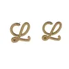 Designer Earrings loewe Luxury jewelry top accessories Geometry Advanced Sense Earrings Gold Pearl Earrings Letters Simple Versatile Earrings Christmas gift